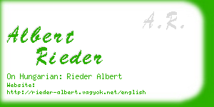 albert rieder business card